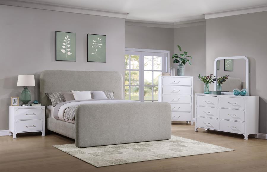 Wren Upholstered Platform Bed in Grey - Sleek and Modern Design for a Comfortable and Stylish Bedroom Retreat