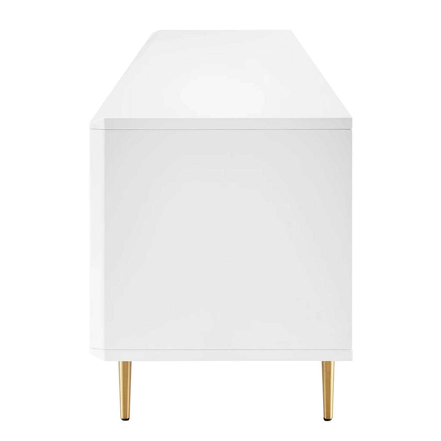Norna 79" Matte White Media Stand | Modern TV Console & Entertainment Center