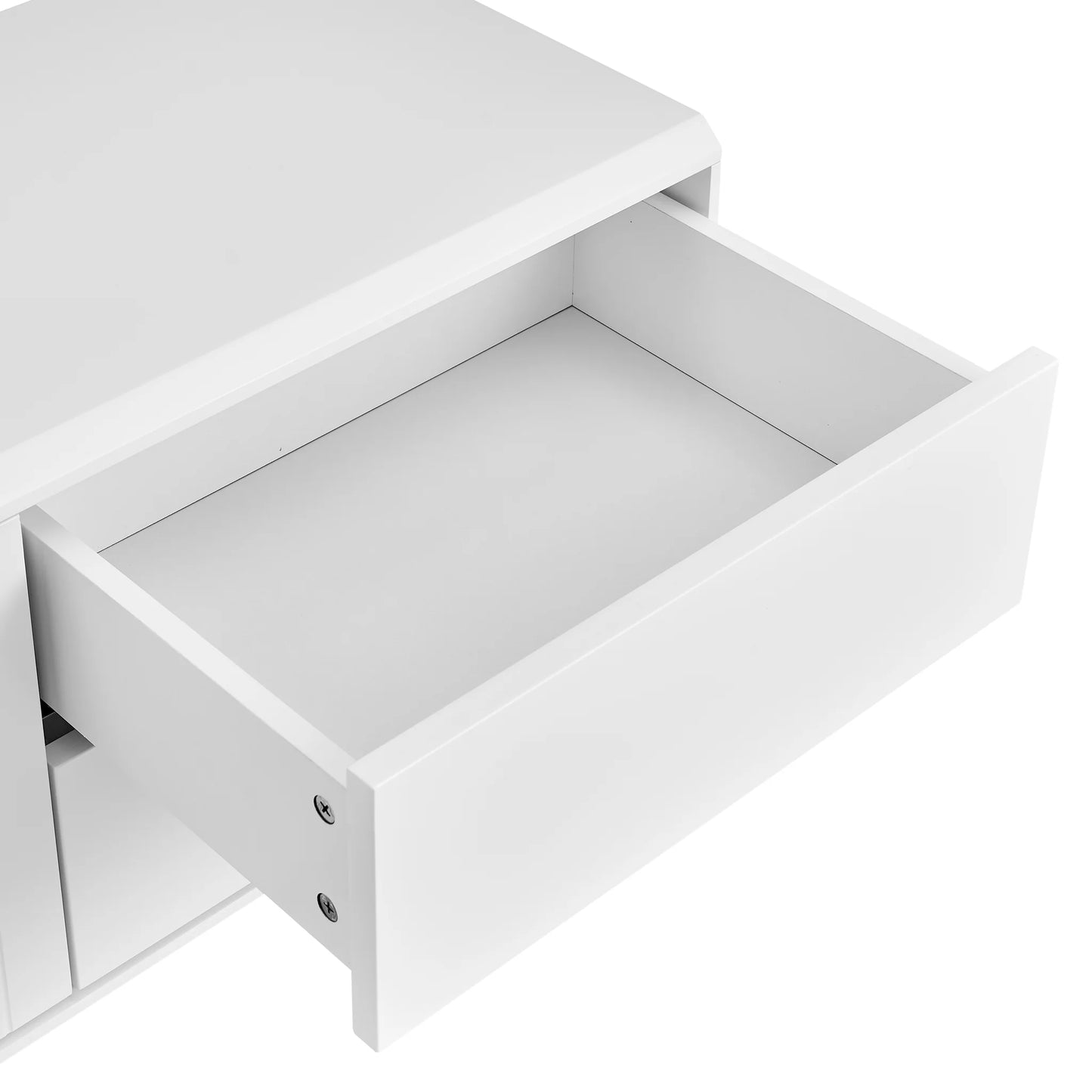 Norna 79" Matte White Media Stand | Modern TV Console & Entertainment Center