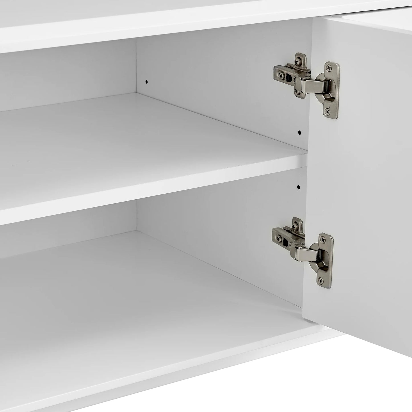Norna 79" Matte White Media Stand | Modern TV Console & Entertainment Center