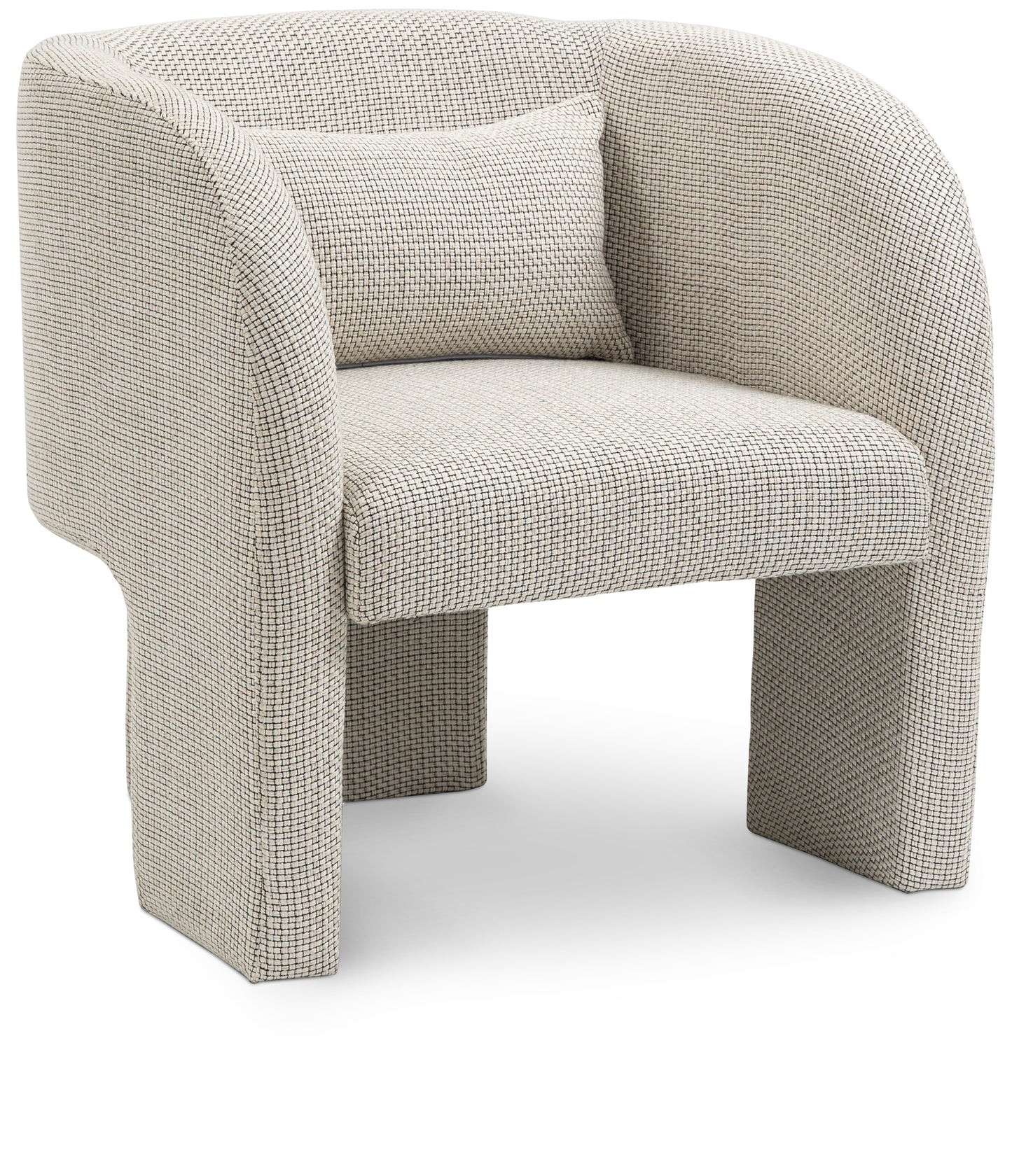 Sawyer Weaved Fabric Upholstered Accent Chair β Textured Modern Seating with Wooden Frame