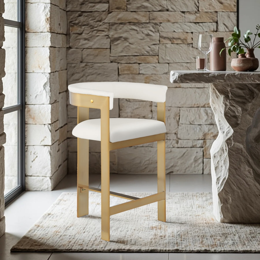 Romeo Vegan Leather Bar & Counter Stools Set of 2 – Modern Upholstered Seating with Sleek Design