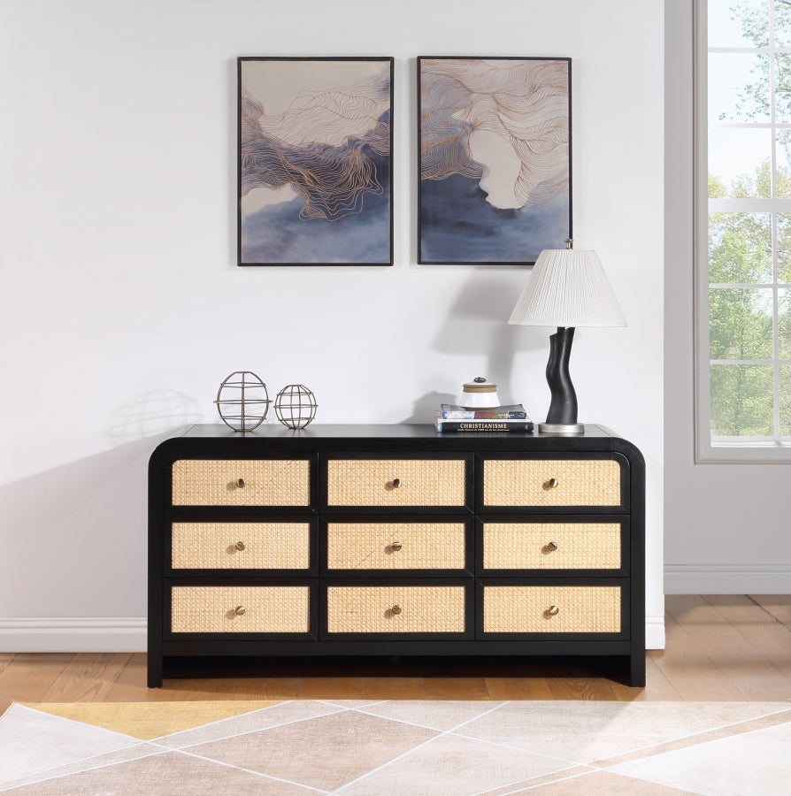 Siena Ash Wood & Natural Cane Dresser β Spacious 6-Drawer Storage with Organic Design