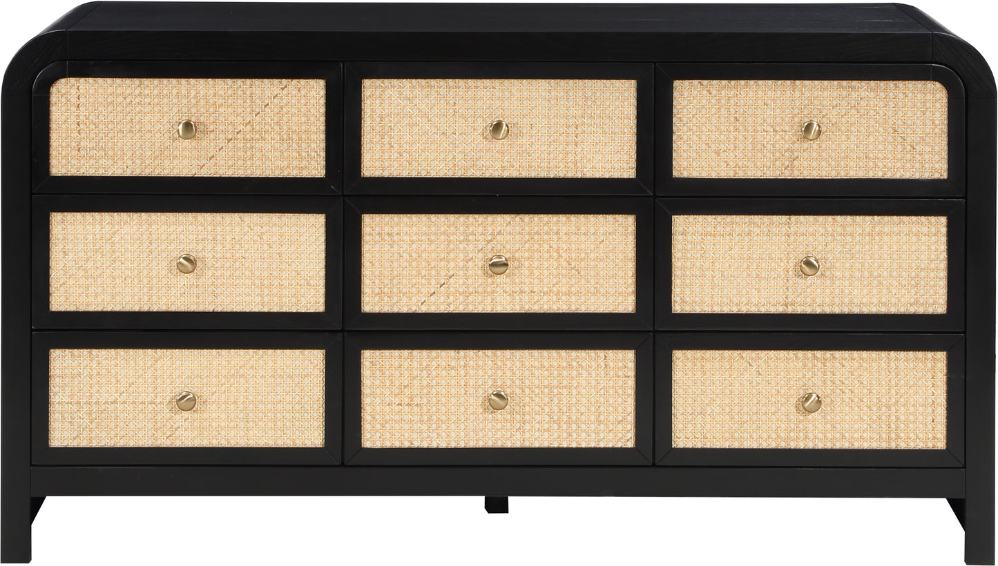 Siena Ash Wood & Natural Cane Dresser β Spacious 6-Drawer Storage with Organic Design