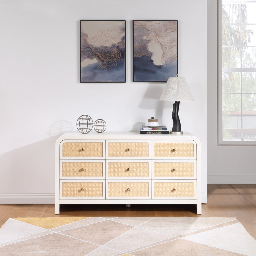 Siena Ash Wood & Natural Cane Dresser β Spacious 6-Drawer Storage with Organic Design