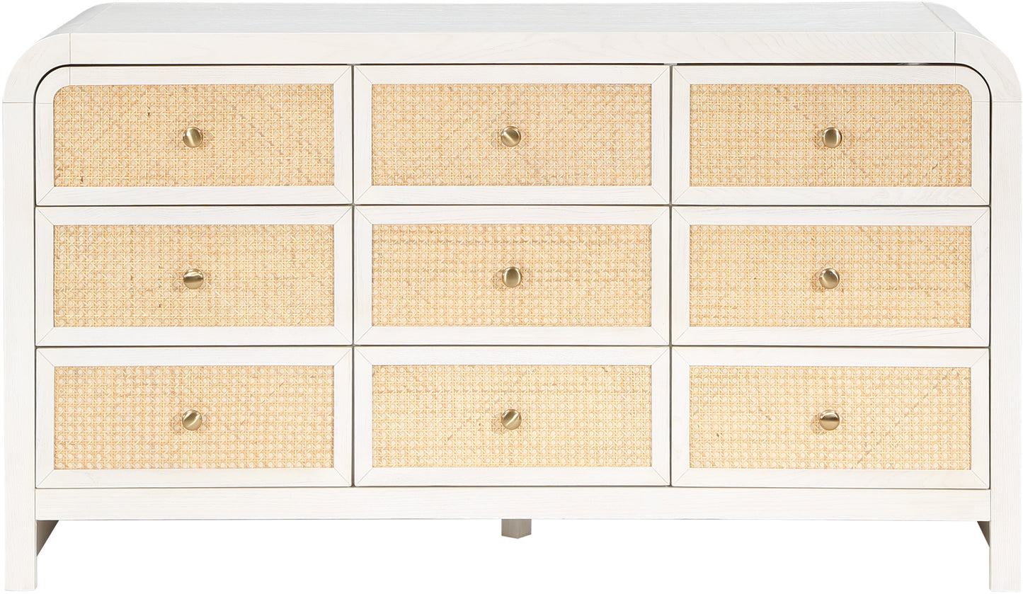 Siena Ash Wood & Natural Cane Dresser β Spacious 6-Drawer Storage with Organic Design