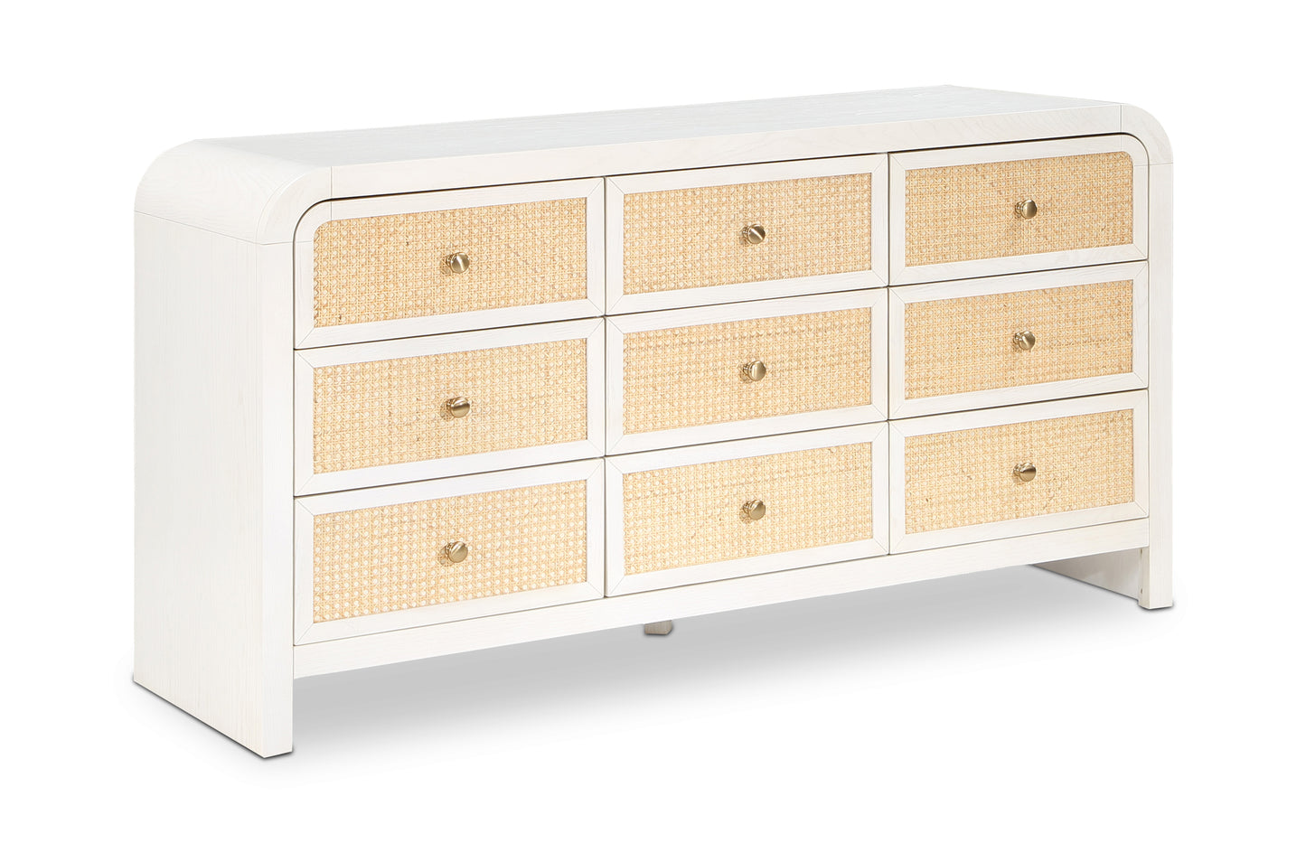 Siena Ash Wood & Natural Cane Dresser β Spacious 6-Drawer Storage with Organic Design
