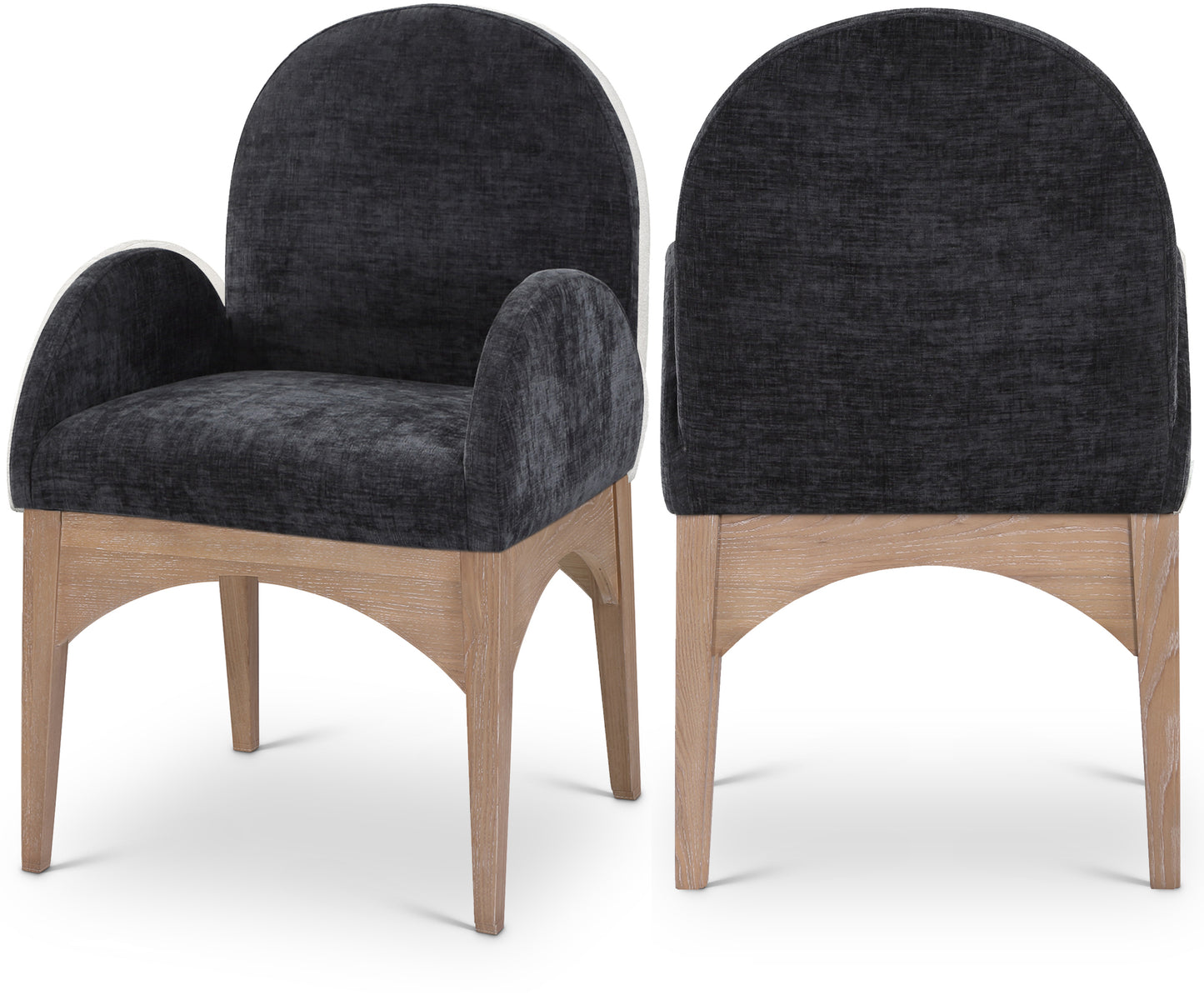 Waldorf Chenille Upholstered Dining Arm Chair – Elegant Comfort with Soft Textured Fabric
