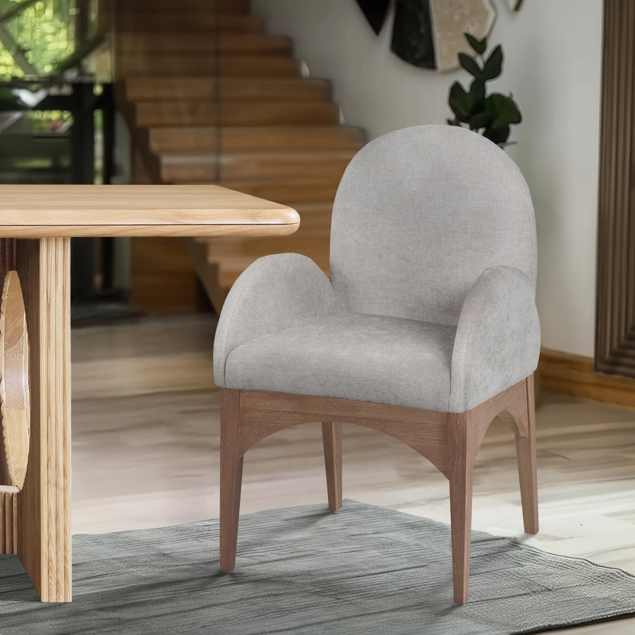 Waldorf Chenille Upholstered Dining Arm Chair – Elegant Comfort with Soft Textured Fabric