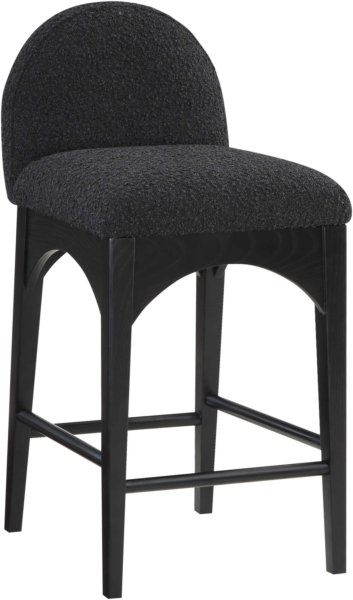 Waldorf Boucle Upholstered Counter Stool – Modern Textured Fabric Stool for Kitchen or Bar
