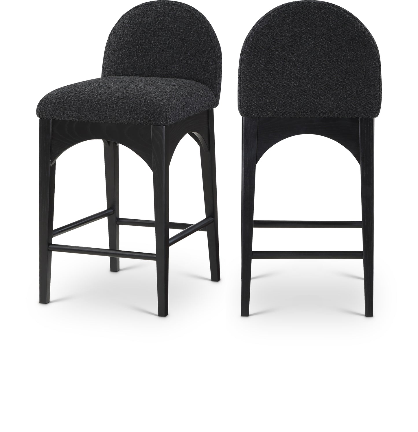 Waldorf Boucle Upholstered Counter Stool – Modern Textured Fabric Stool for Kitchen or Bar