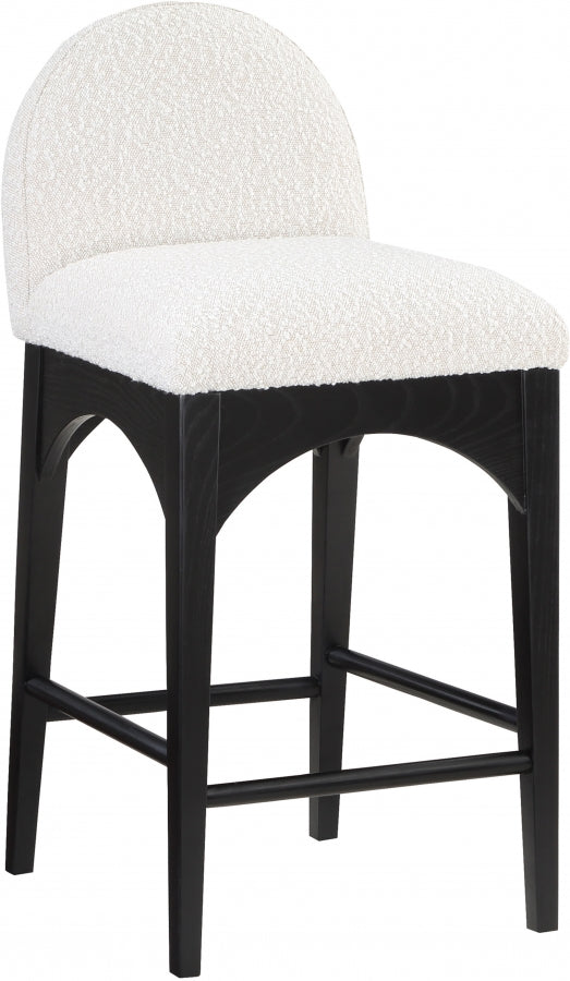 Waldorf Boucle Upholstered Counter Stool – Modern Textured Fabric Stool for Kitchen or Bar
