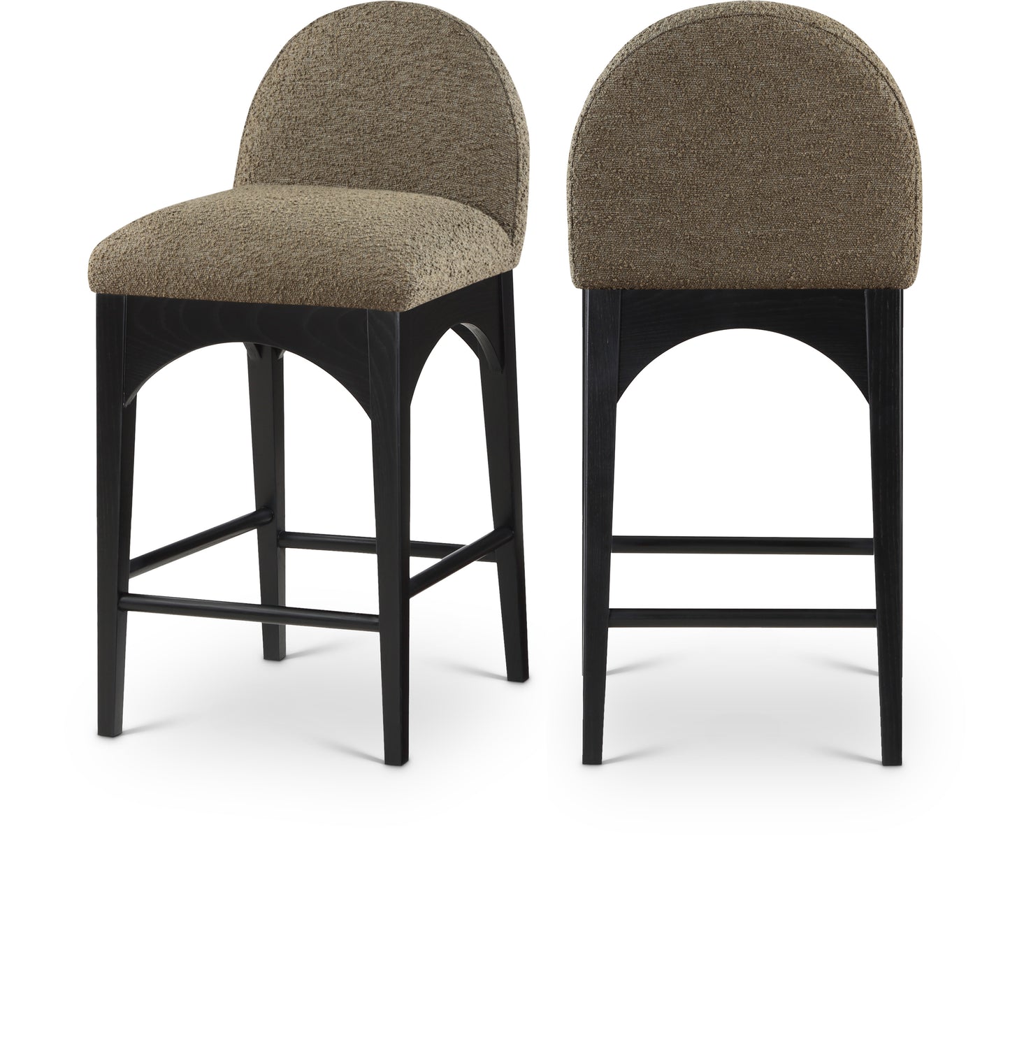 Waldorf Boucle Upholstered Counter Stool – Modern Textured Fabric Stool for Kitchen or Bar