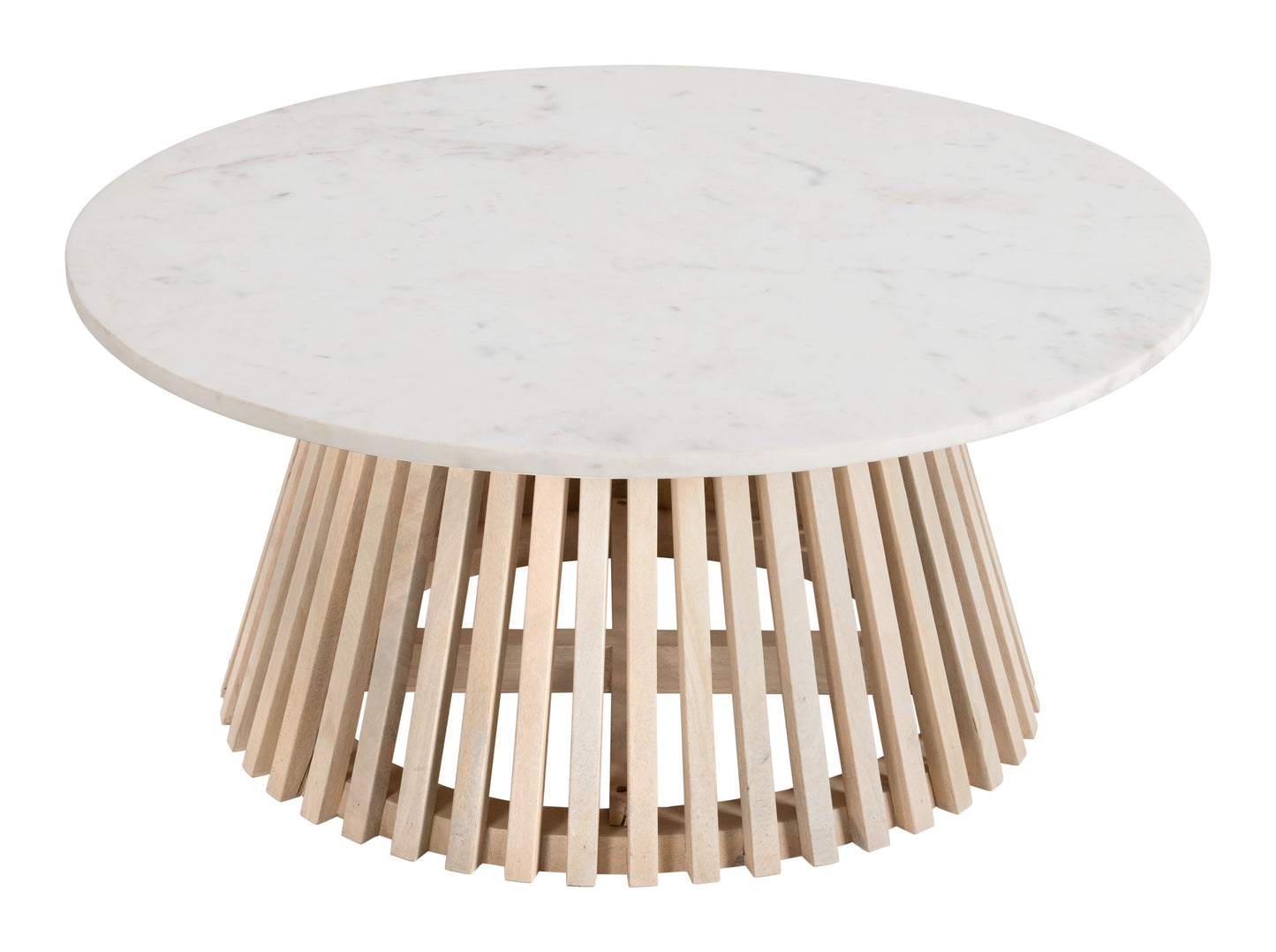 Mazara Coffee Table - White & Natural Stylish and Elegant Coffee Table for Modern Living Rooms