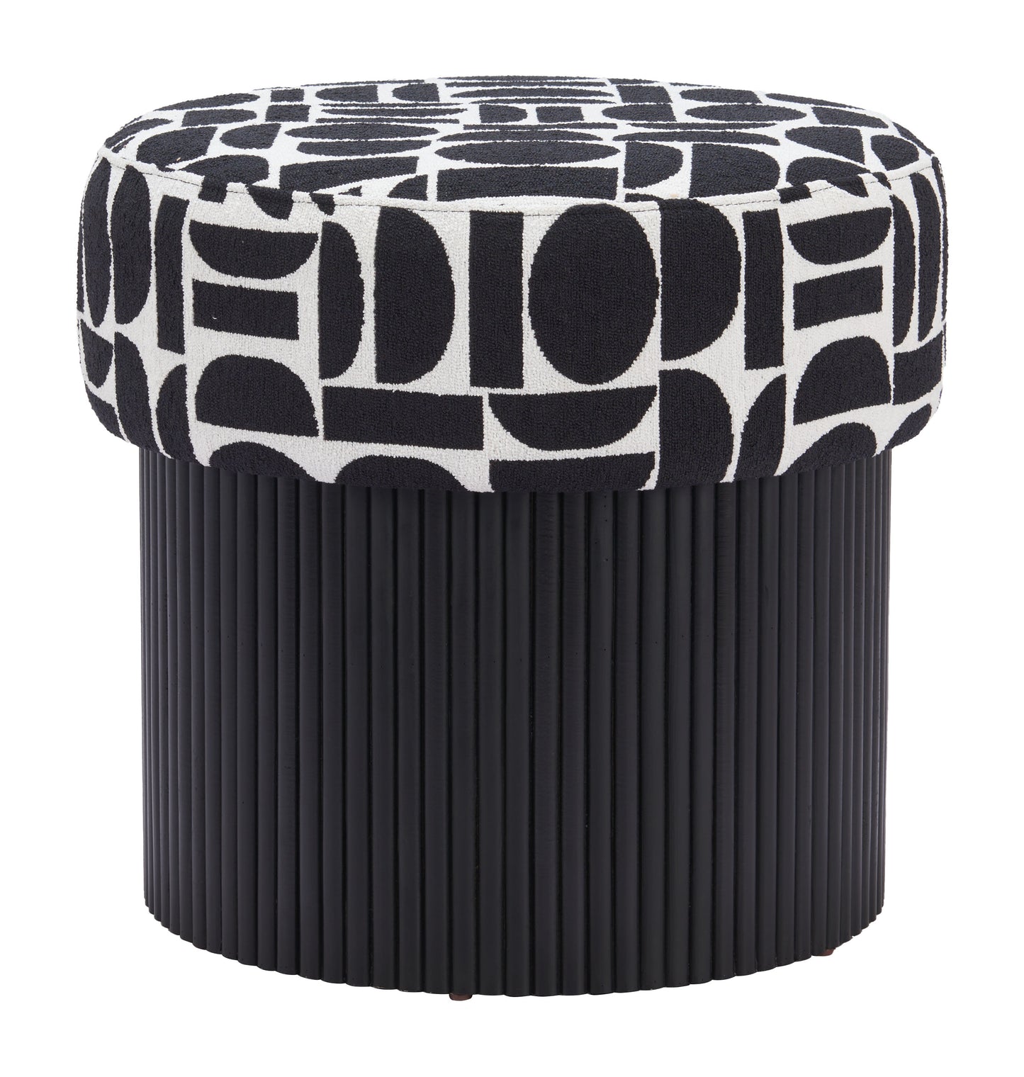 Boto Storage Ottoman Black & White β Chic and Practical Black & White Storage Ottoman for Living Room or Bedroom Decor