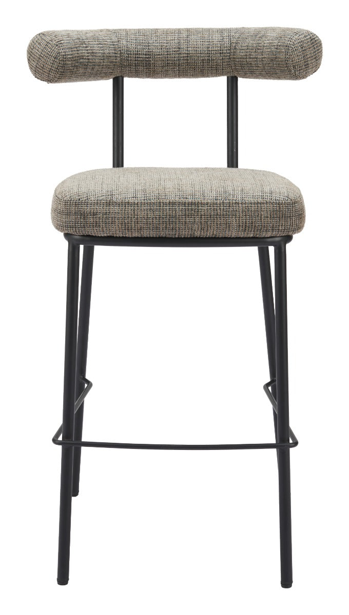 Kede Barstool - Green Tweed Stylish Upholstered Barstool for Modern Kitchens and Bars