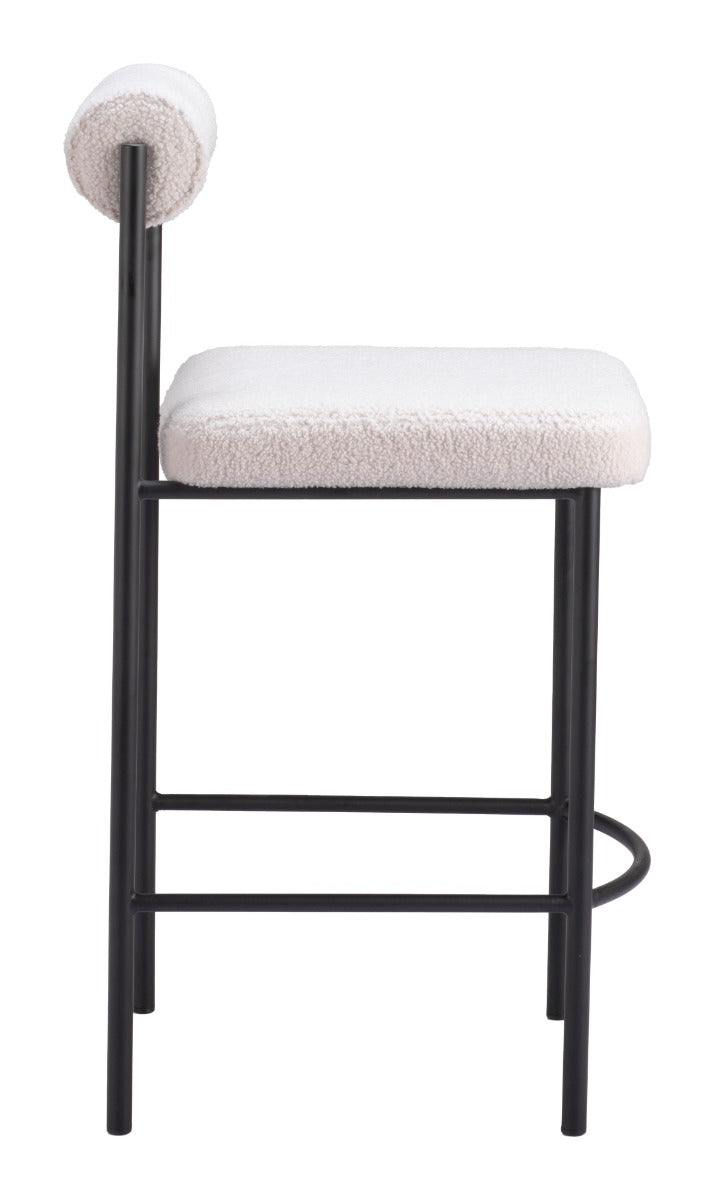 Livorno Counter Stool Set of 2 - Ivory Elegant and Comfortable Counter Stools for Contemporary Kitchens and Dining Spaces