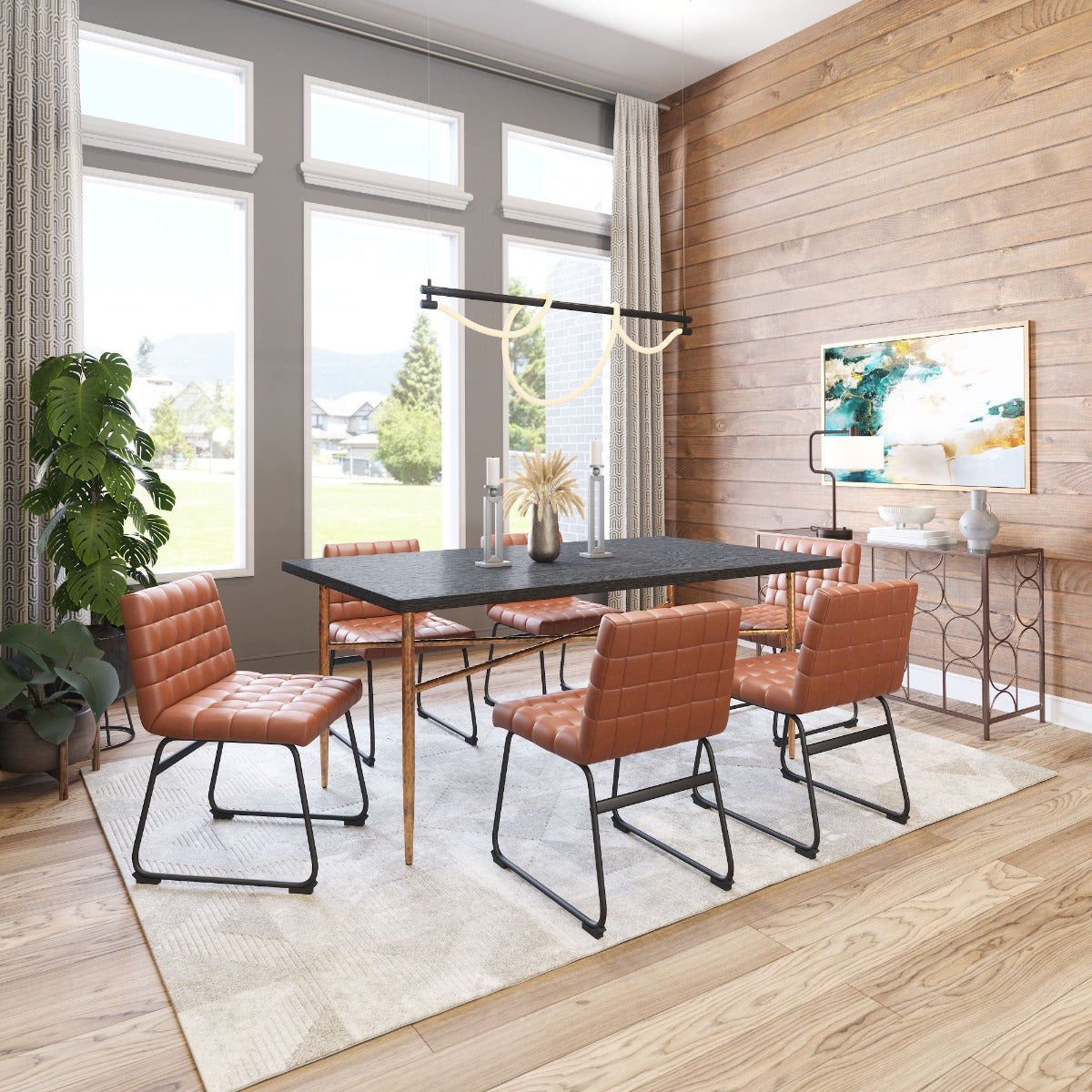 Pago Dining Chair Set of 2 - Brown Stylish and Comfortable Upholstered Chairs for Modern Dining Rooms