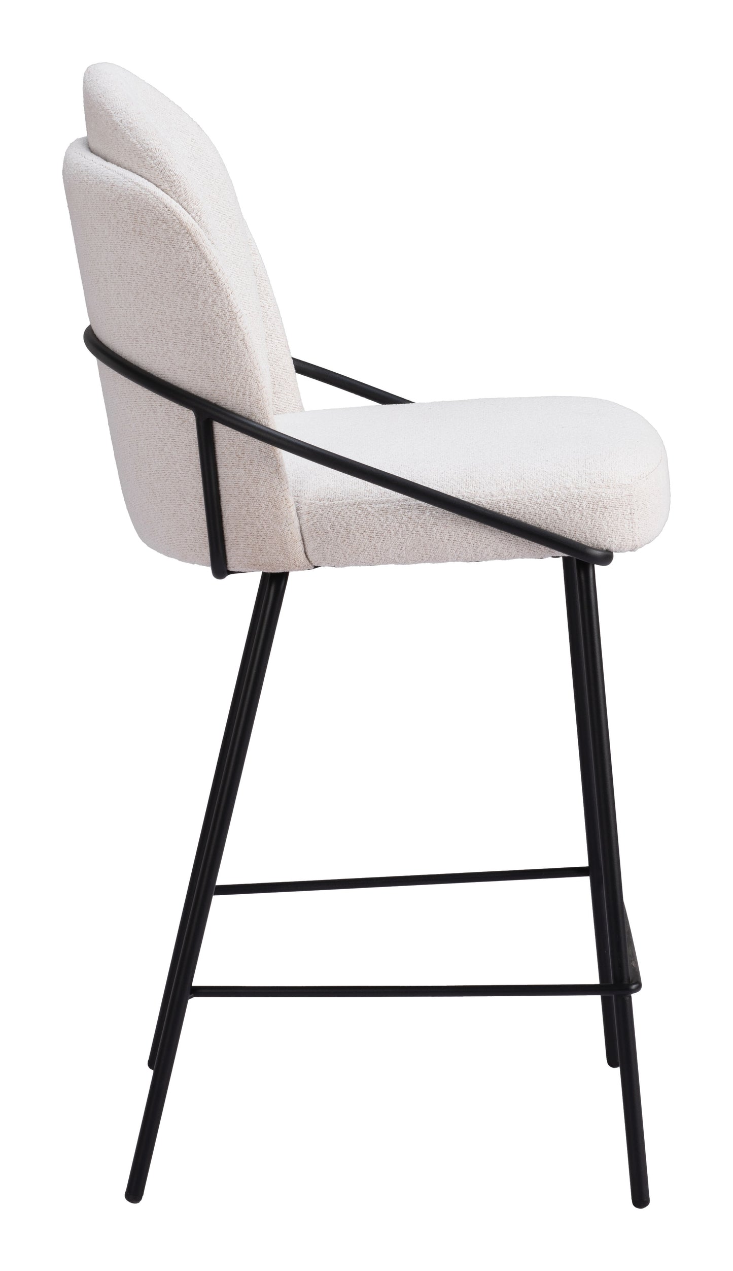 Jambi Counter Stool Set of 2 - Ivory Elegant and Comfortable Upholstered Stools for Modern Kitchens and Dining Spaces