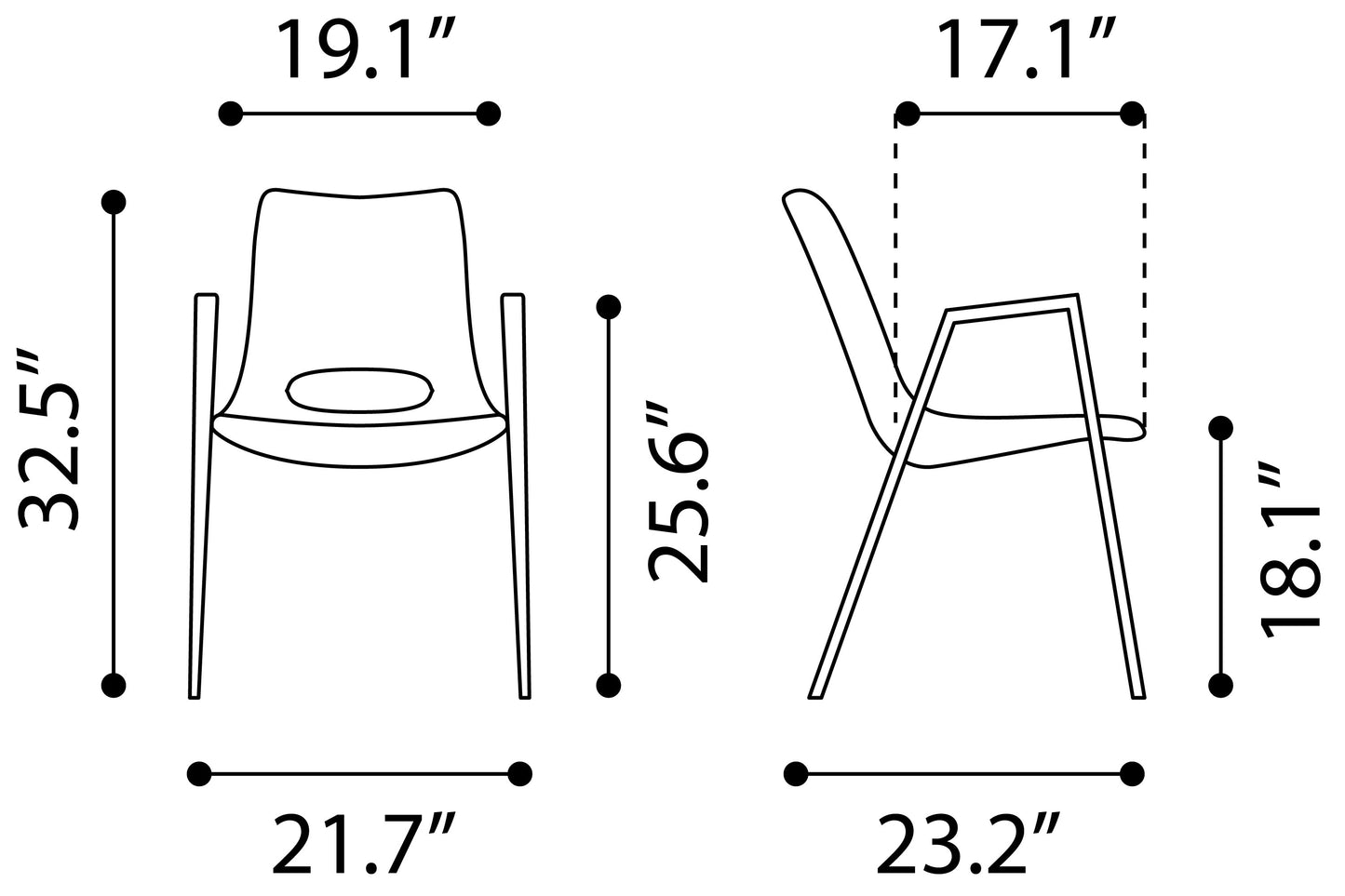 Desi Dining Chair Set of 2 - Chic Brown & Walnut Design for Modern Dining Rooms and Spaces