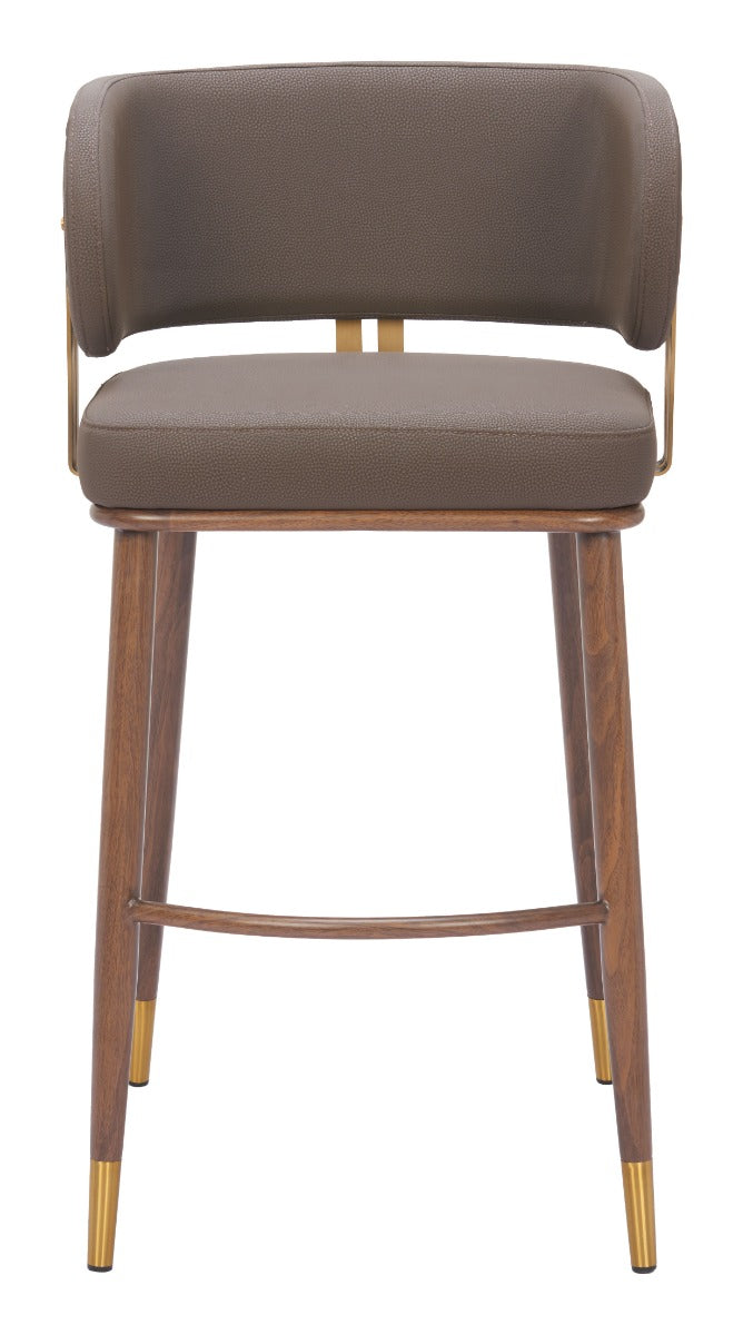 Brew Barstool (Set of 2) Brown & Walnut β Stylish and Durable Brown & Walnut Barstools for Contemporary Kitchens or Bars