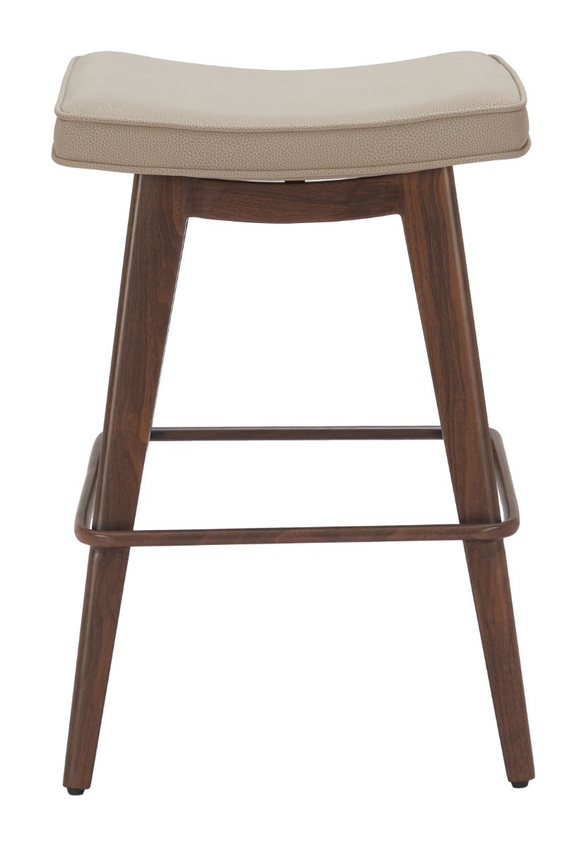 Divat Counter Stool (Set of 2) Beige & Walnut β Stylish and Durable Beige & Walnut Counter Stools for Modern Kitchens or Bars