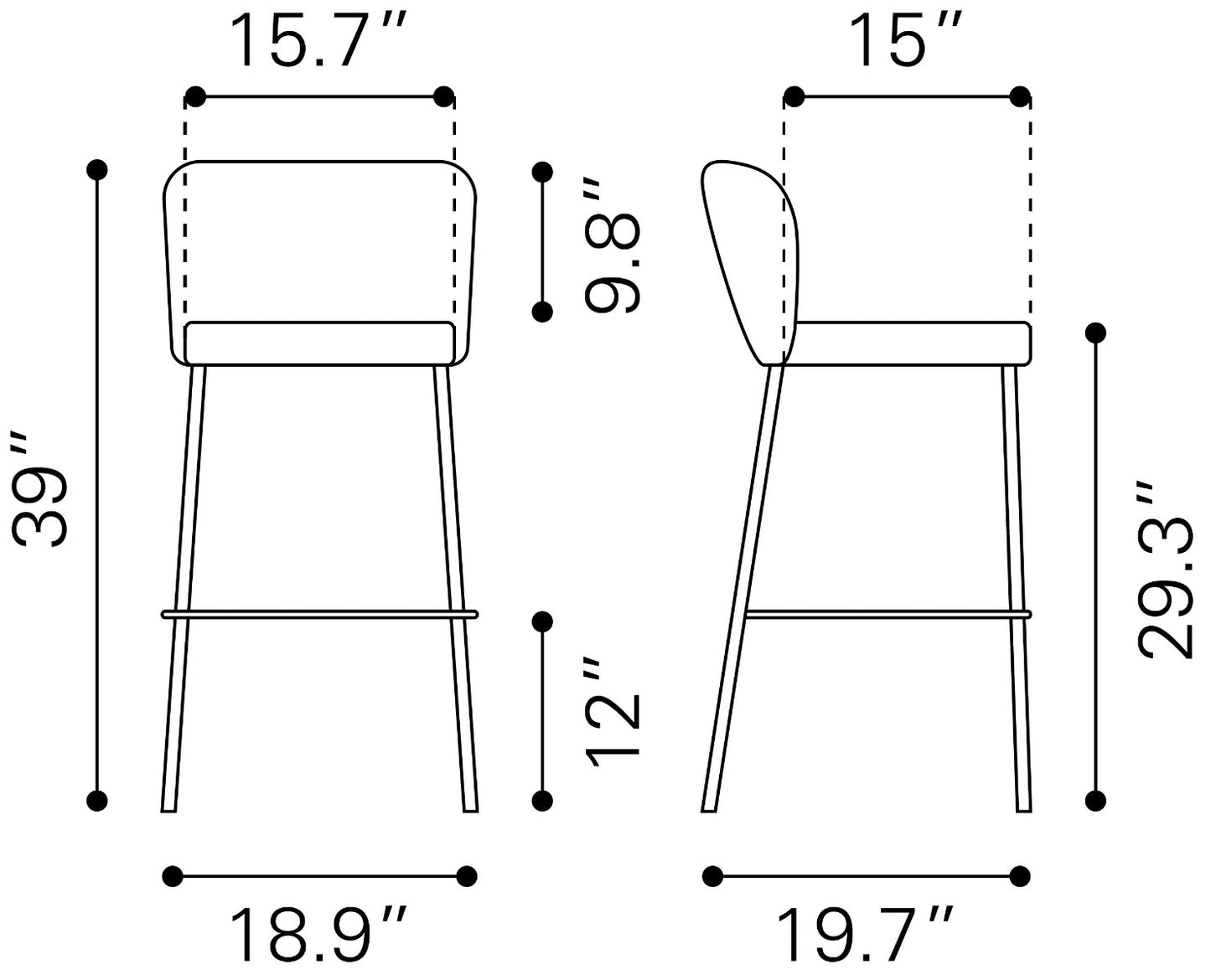 Linz Barstool Set of 2 - Stylish Cream Design for Elegant Home Bars and Dining Areas