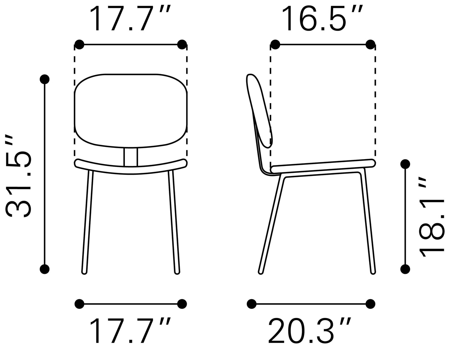 Worcester Dining Chair (Set of 2) Beige & Brown