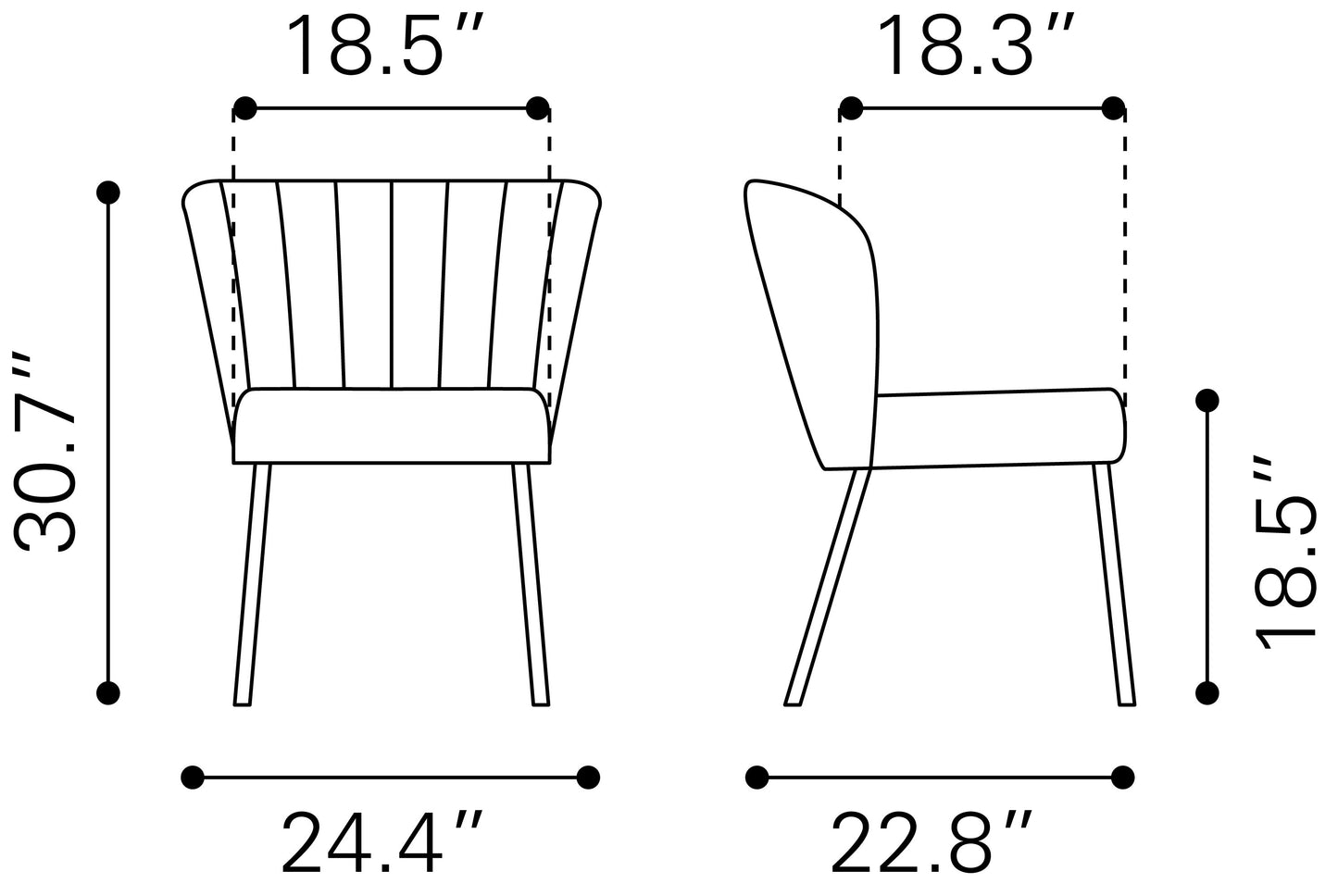 Aimee Dining Chair Set of 2 - Modern Gray Design for Stylish Dining Rooms and Contemporary Spaces