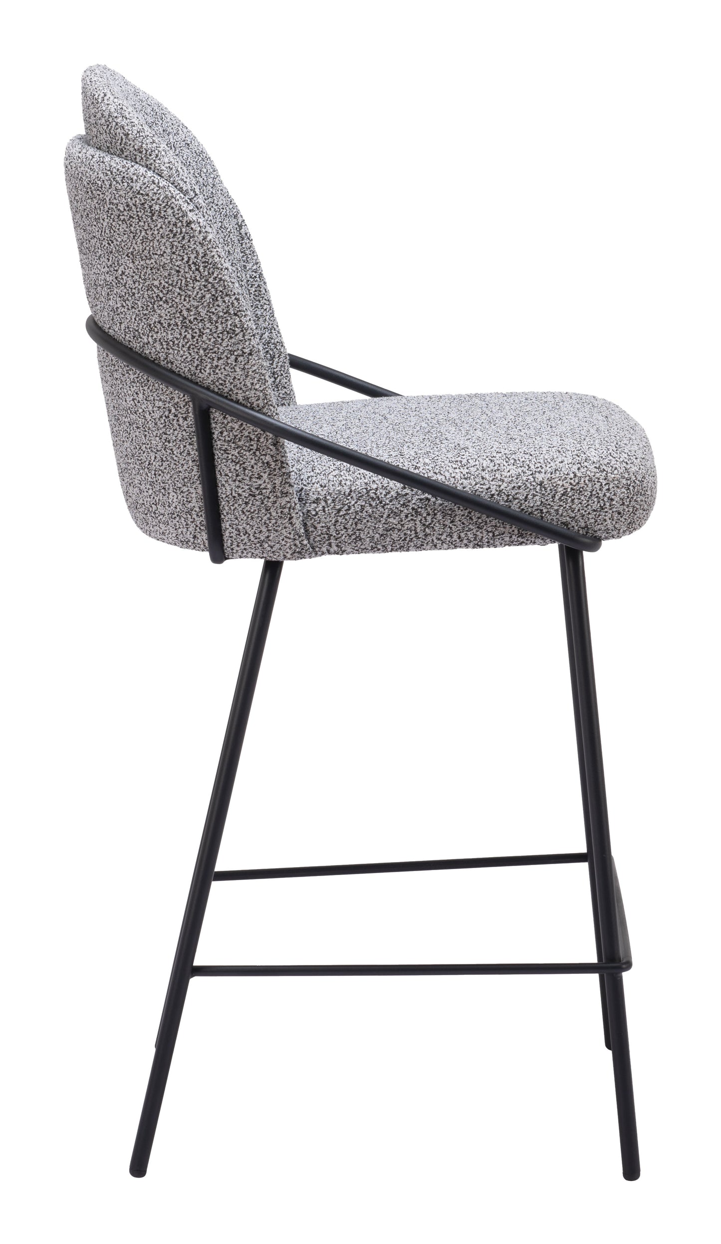Jambi Counter Stool Set of 2 - Black & White Stylish and Modern Upholstered Stools for Contemporary Kitchens and Dining Areas
