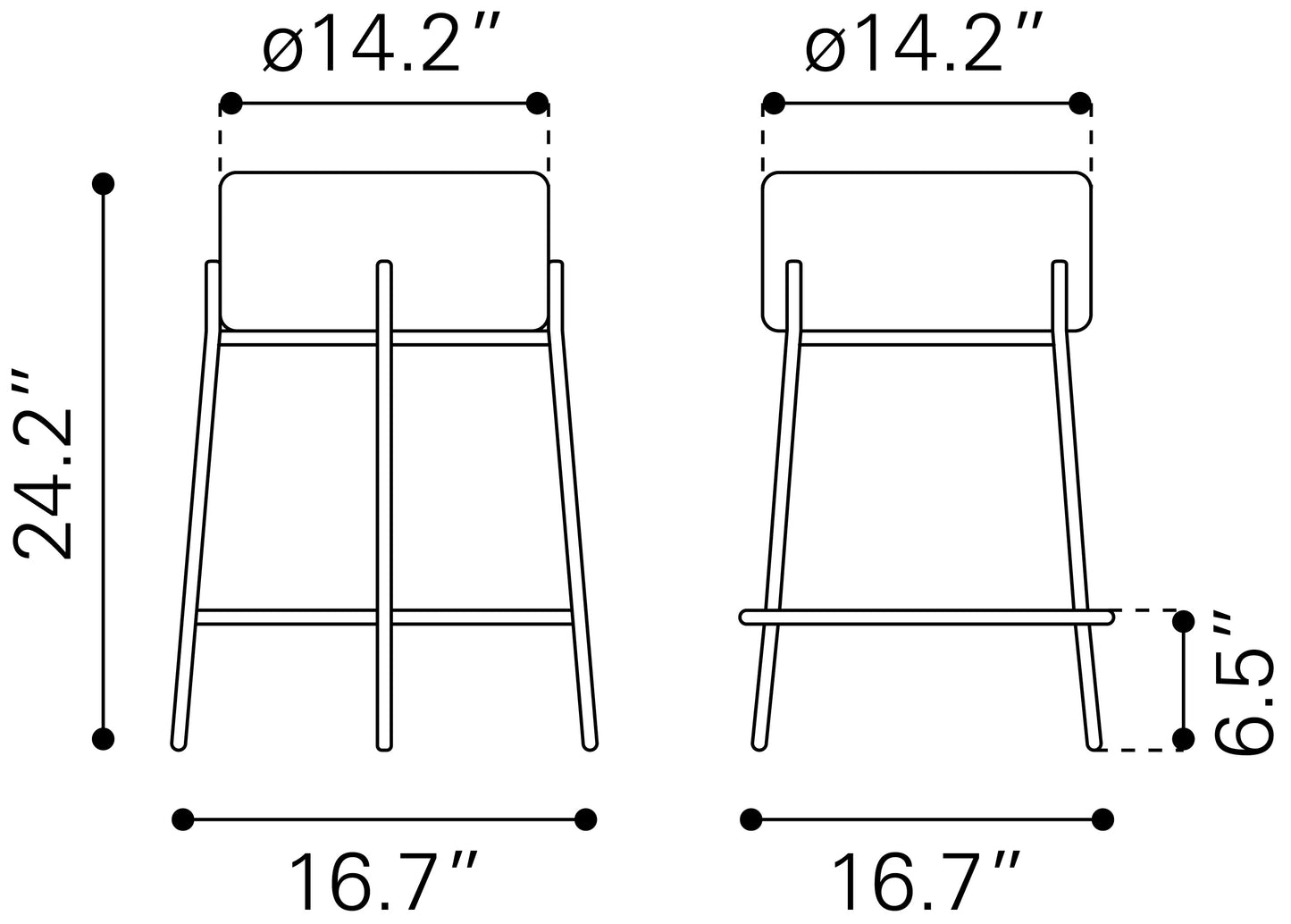 Blanche Counter Stool Set of 2 - Chic Ivory Design for Modern Kitchens and Dining Spaces