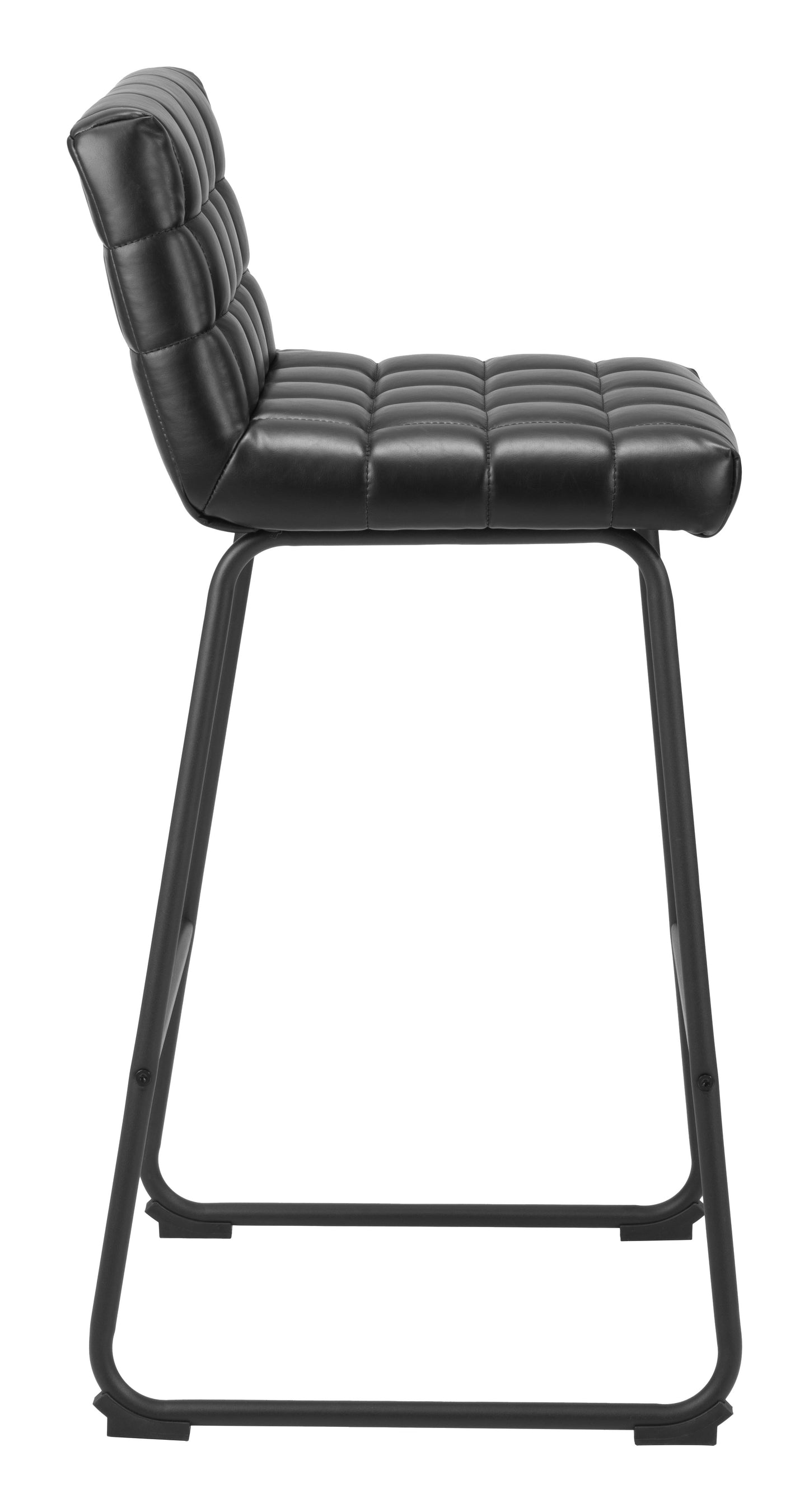 Pago Barstool Set of 2 - Black Sleek and Modern Upholstered Barstools for Contemporary Kitchens and Bars