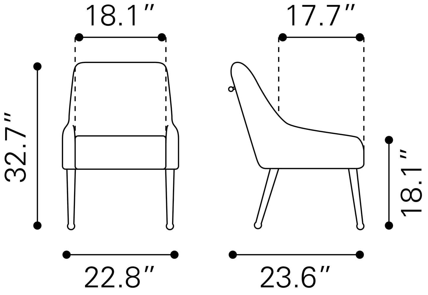 Maxine Dining Chair - Chic Gray & Gold Design for Contemporary Dining Rooms and Elegant Spaces