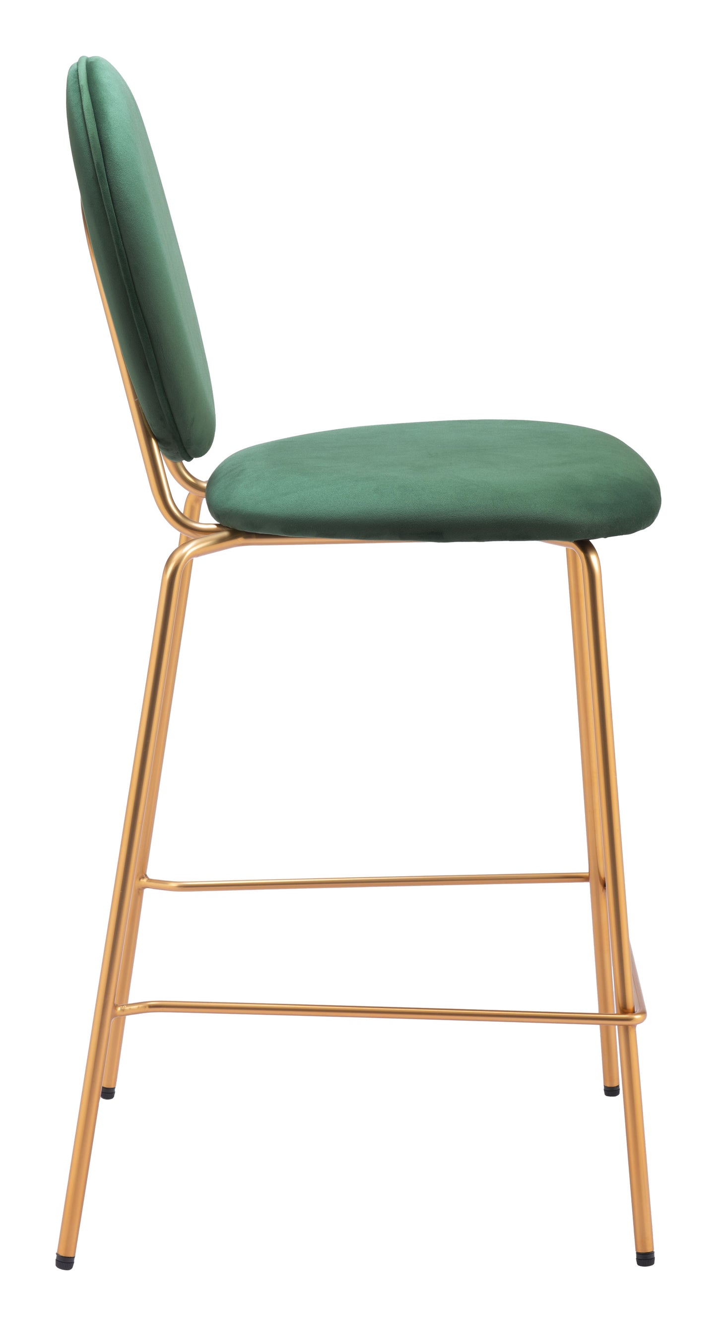 Odessa Counter Stool Set of 2 - Stylish Green & Gold Design for Modern Spaces