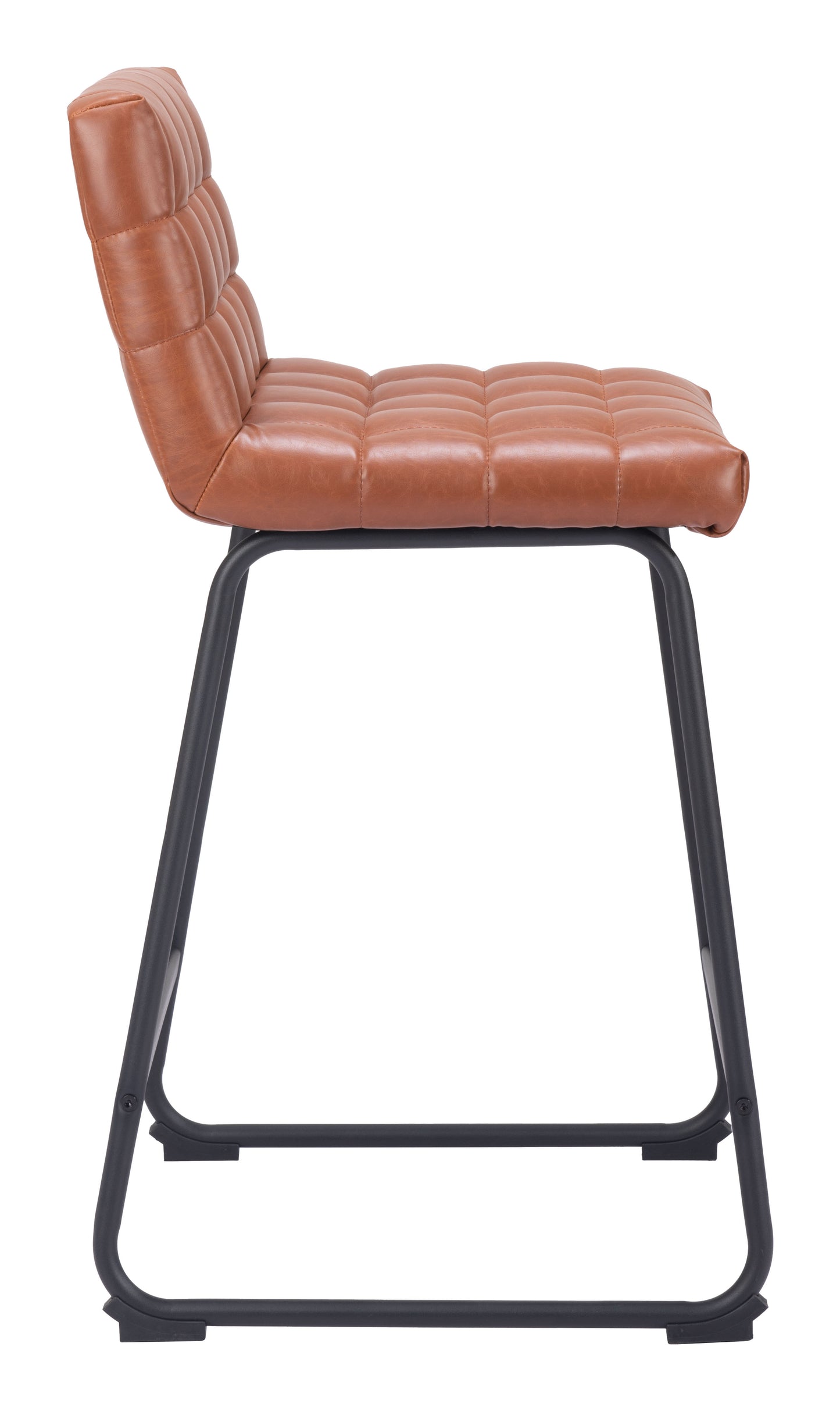 Pago Counter Stool Set of 2 - Brown Modern and Stylish Upholstered Stools for Contemporary Kitchens and Dining Spaces