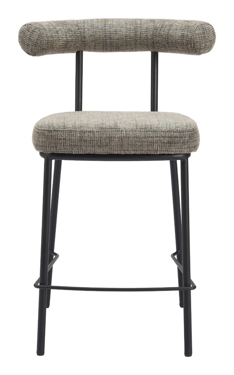 Kede Counter Stool - Green Tweed Stylish Upholstered Stool for Modern Kitchens and Dining Spaces