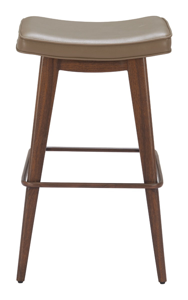 Divat Barstool (Set of 2) Taupe & Walnut β Elegant and Comfortable Taupe & Walnut Barstools for Modern Kitchens or Bars