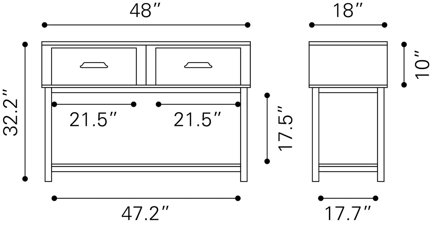 Surat Console Table - Black Sleek and Modern Console Table for Contemporary Living Spaces and Entryways