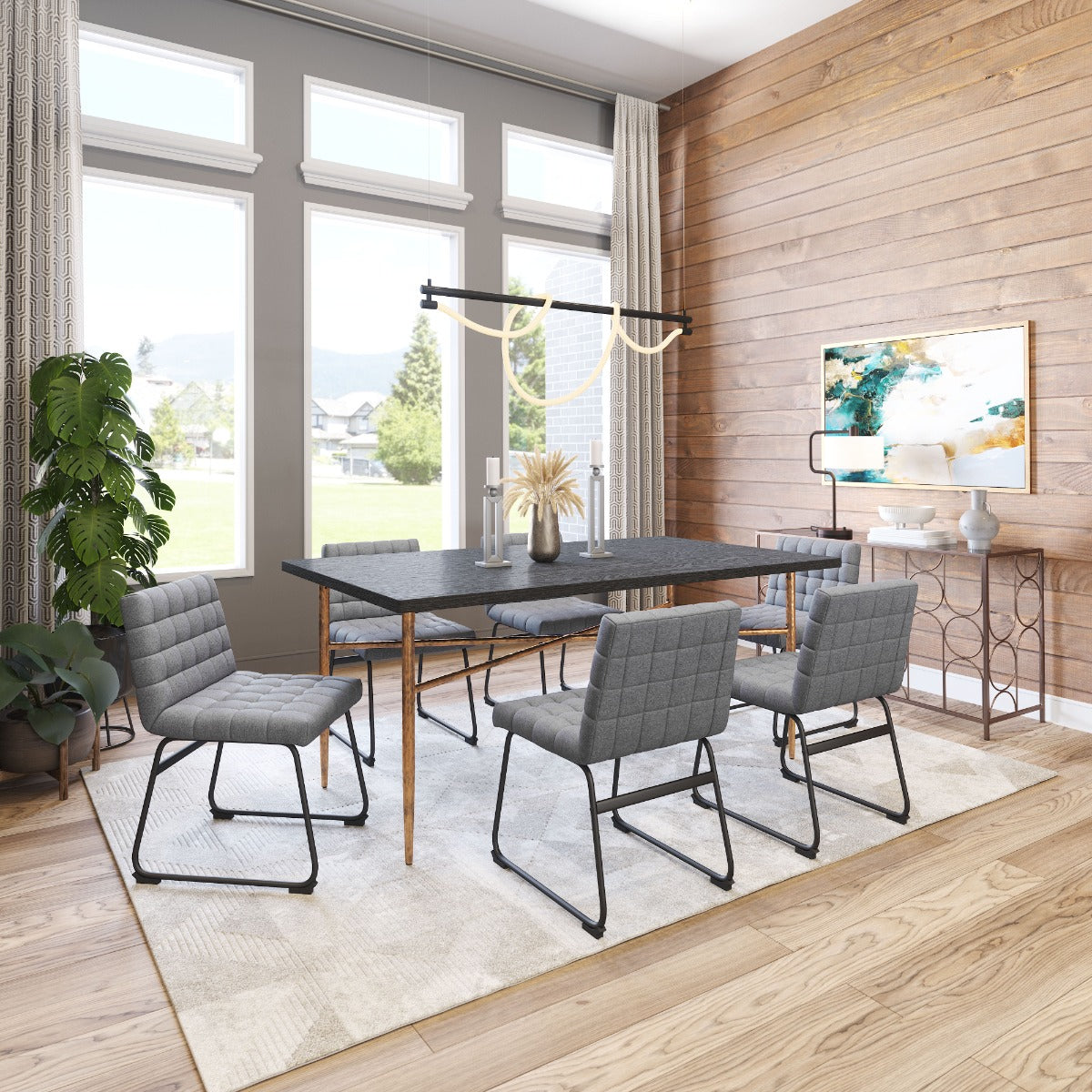 Pago Dining Chair Set of 2 - Gray Modern Upholstered Chairs for Stylish Dining Rooms