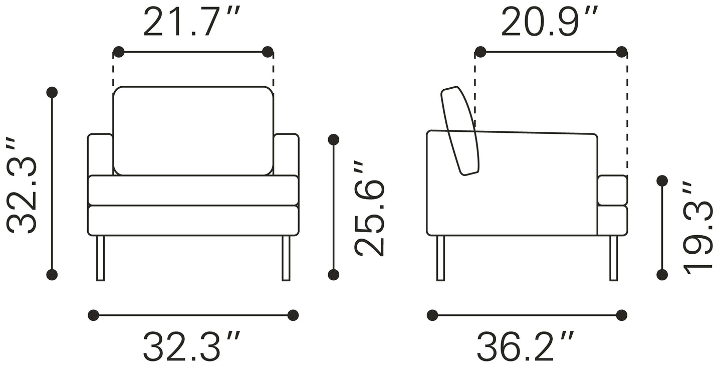 Decade Armchair - Brown Elegant and Cozy Upholstered Armchair for Modern Living Spaces