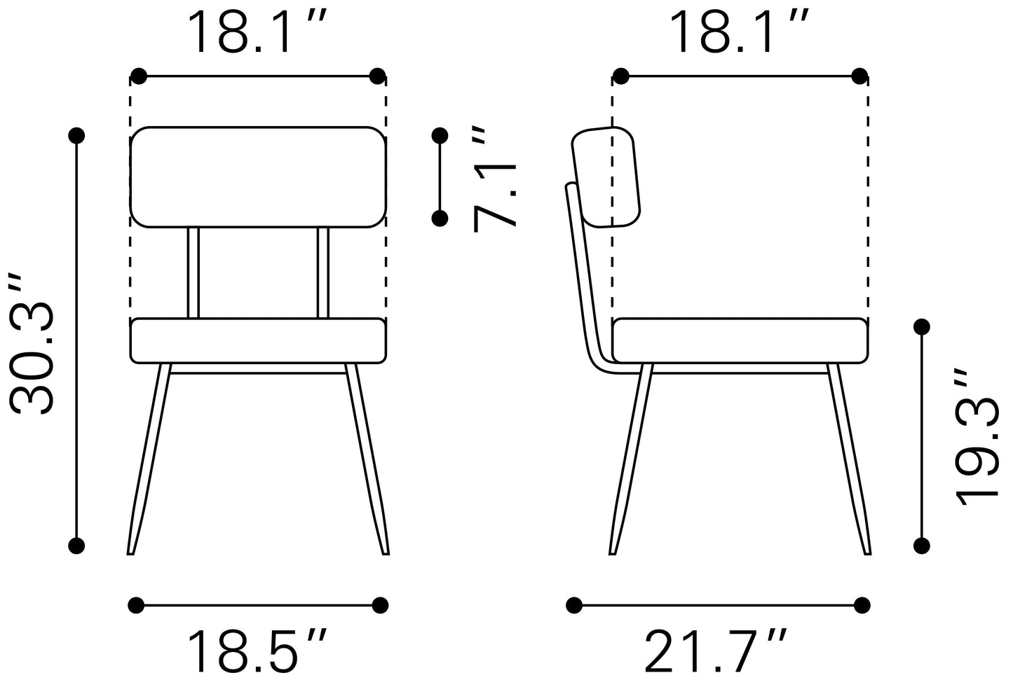 Blanca Dining Chair Set of 2 - Chic Ivory Design for Elegant Dining Rooms and Spaces