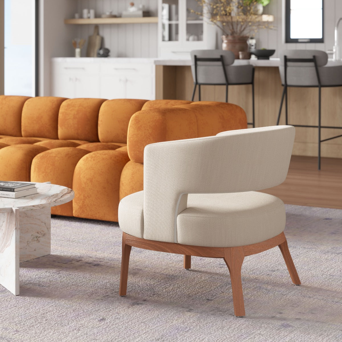 Penryn Accent Chair - Beige Stylish Upholstered Chair for Elegant Living Spaces