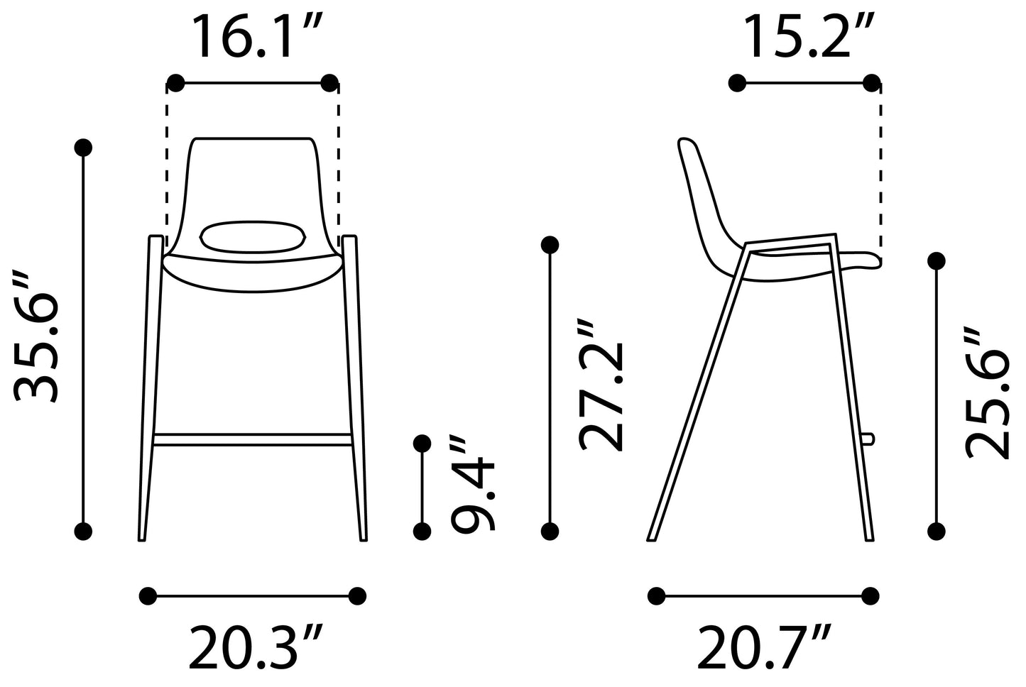 Desi Counter Stool Set of 2 - Sophisticated Brown & Walnut Design for Modern Kitchens and Dining Spaces