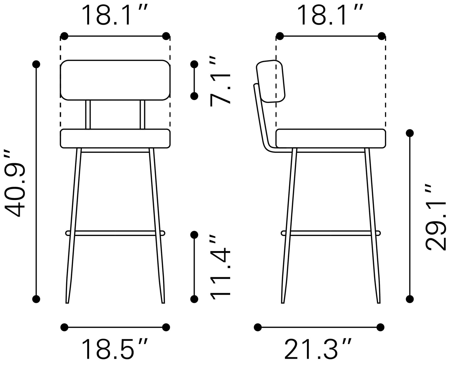Blanca Barstool Set of 2 - Stylish Ivory Design for Contemporary Home Bars and Dining Areas