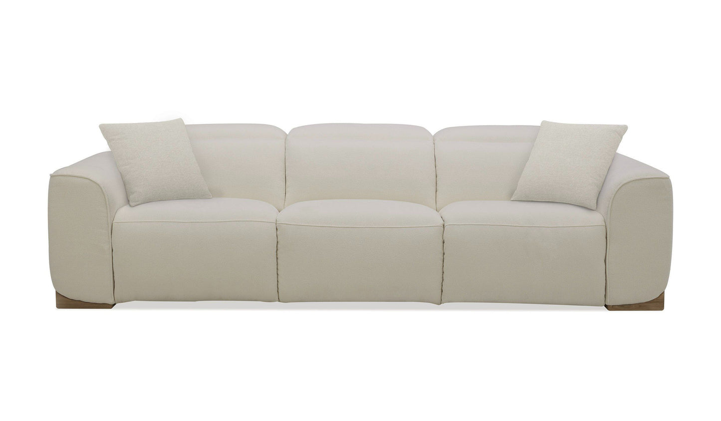 Divani Casa Hagerty Modern Off-White Fabric Sofa with 2 Power Recliners β Stylish and Comfortable Seating for Contemporary Living Rooms