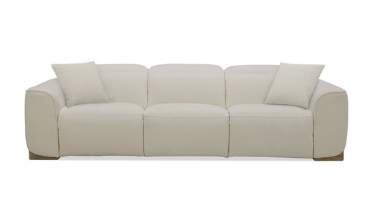 Divani Casa Hagerty Modern Off-White Fabric Sofa with 2 Power Recliners β Stylish and Comfortable Seating for Contemporary Living Rooms