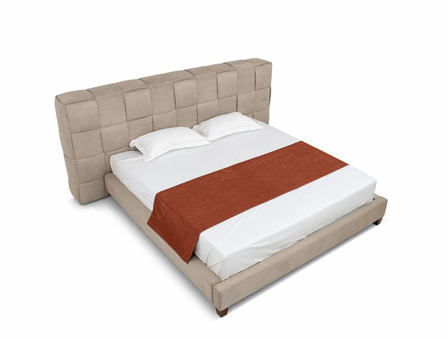 Modrest McKamey Modern Beige Fabric Bed - Elegant and Comfortable Bedroom Centerpiece