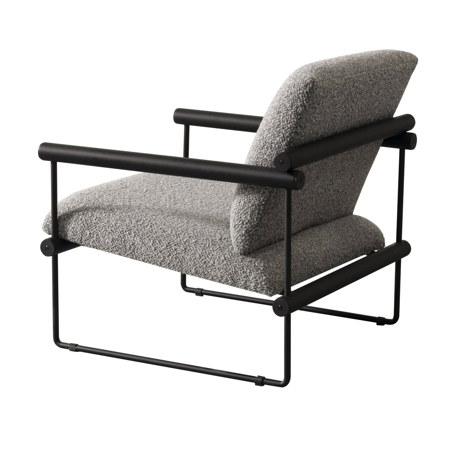 Modrest Ravina - Modern Grey Fabric + Black Accent Chair