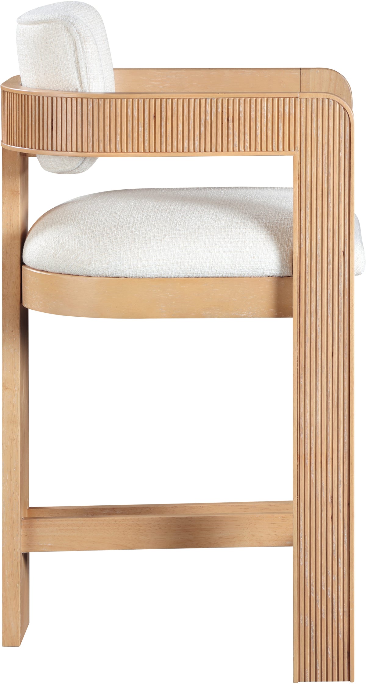 Sacha Linen Textured Fabric Upholstered Counter Stool