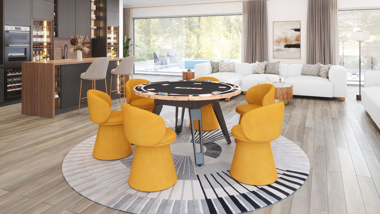Oblic Swivel Dining Chair Orange β Modern and Comfortable Orange Swivel Chair for Dining Room or Kitchen